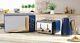 New Daewoo Skandia Blue Kettle Toaster & Microwave 20l Set Wood Effect Kitchen