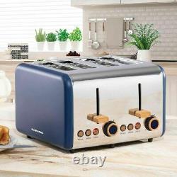 New Daewoo Skandia Blue KETTLE TOASTER & MICROWAVE 20L SET Wood Effect Kitchen