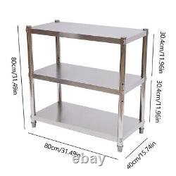 New Kitchen Shelf Stainless Steel Work Table Microwave Oven Storage Rack 80x40cm