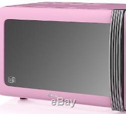 New Swan Retro Pink Digital Free Standing Microwave 20L 800W SM22030PN