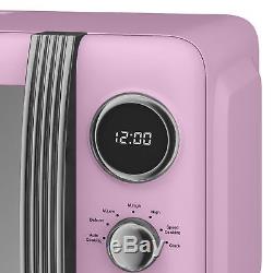 New Swan Retro Pink Digital Free Standing Microwave 20L 800W SM22030PN