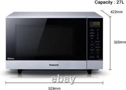 Panasonic NN-SF464MBPQ Flatbed Microwave Oven, 27 Litre, Silver