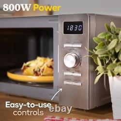 RUSSELL HOBBS RHMD828SS Solo Microwave 20L 800W Silver Digital with 5 Power Lvl