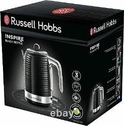 RUSSELL Hobbs Kettle 4 Slice Toaster & Microwave Matching Kitchen Set Black UK