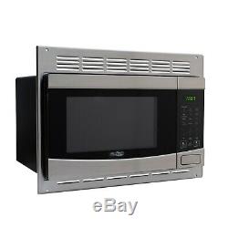 RecPro RV Microwave Stainless Steel 1.0 cu. Ft. Includes Trim Package