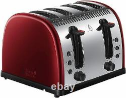Red Russell Hobbs Set Microwave 4-Slice Toaster and Electric Jug Kettle Legacy