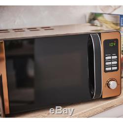 Rose Gold Copper Effect Microwave Cylinder Kettle 4 Slice Toaster Set New