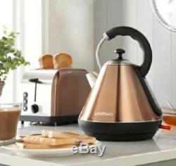 Rose Gold Copper Effect Microwave Pyramid Kettle & Toaster Set Kitchen New