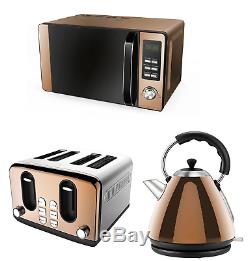 Rose Gold Copper Microwave Kettle 4 Slice Toaster Set Kitchen Christmas Gift