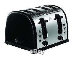 Russell Hobbs Black Microwave Kettle and Toaster Set Jug Kettle & 4 Slot Toaster
