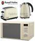 Russell Hobbs Colours 2 Slice Toaster And Kettle & Heritage Microwave Cream New