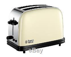 Russell Hobbs Colours 2 Slice Toaster and Kettle & Heritage Microwave Cream New