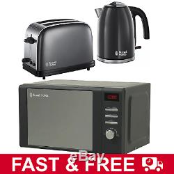 Russell Hobbs Colours Plus Kettle And Toaster Set & Heritage Grey Microwave New