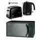 Russell Hobbs Colours Plus Kettle And Toaster Set & Digital Black Microwave New