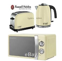 Russell Hobbs Colours Plus Kettle and Toaster Set & Manual Cream Microwave New