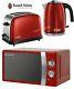 Russell Hobbs Colours Plus Kettle And Toaster Set & Manual Red Microwave New