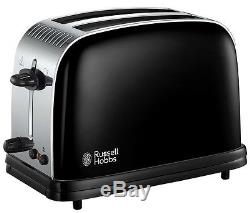 Russell Hobbs Colours Plus Kettle and Toaster Set & Microwave & Black Canisters