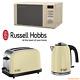 Russell Hobbs Cream Heritage Microwave, Colours Plus Kettle+2 Slice Toaster Set