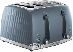 Russell Hobbs Honeycomb Grey Kettle and Toaster Set & Silver Microwave New