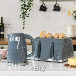 Russell Hobbs Honeycomb Grey Kettle and Toaster Set & Silver Microwave New
