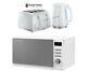 Russell Hobbs Honeycomb Kettle And Toaster With Heritage Microwave White