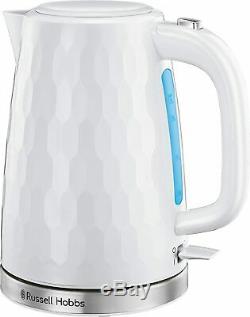Russell Hobbs Honeycomb Kettle and Toaster With Heritage Microwave White