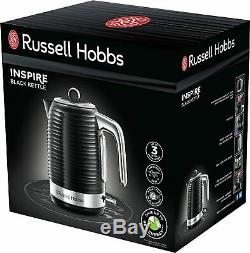 Russell Hobbs Inspire Set Toaster Cordless Jug Kettle and Microwave Black
