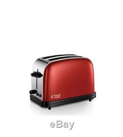 Russell Hobbs Kettle New Toaster & Microwave & Red Tea Coffee Sugar Canister Set