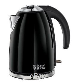 Russell Hobbs Kettle, Toaster & Microwave & Black Tea Coffee Sugar Canisters New