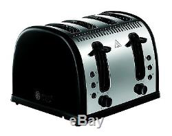 Russell Hobbs Microwave Kettle and Toaster Set Black Kettle & 4 Slice Toaster