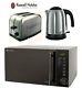 Russell Hobbs Microwave Kettle And Toaster Set Jug Kettle & 2 Slot Toaster New