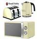 Russell Hobbs Microwave Kettle And Toaster Set Jug Kettle & 4 Slot Toaster Cream