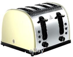 Russell Hobbs Microwave Kettle and Toaster Set Jug Kettle & 4 Slot Toaster Cream