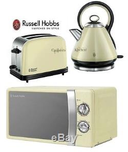 Russell Hobbs Microwave Kettle and Toaster Set Pyramid Kettle & Cream Toaster