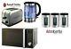 Russell Hobbs Microwave Kettle And Toaster With 3 Piece Silver Canister Set New