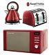 Russell Hobbs Red Microwave Kettle And Toaster Pyramid Kettle 4 Slot Toaster New