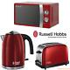 Russell Hobbs Red Stainless Steel Microwave Colours Plus Kettle 2 Sl Toaster Set