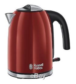 Russell Hobbs Red Stainless Steel Microwave Colours Plus Kettle 2 Sl Toaster Set