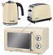 Russell Hobbs Retro Cream Manual Microwave Colours Plus Kettle & 2 Slot Toaster