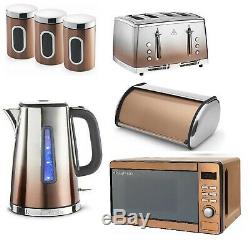 Russell Hobbs Set Electric Jug Kettle Toaster Microwave Sunset Stainless Steel