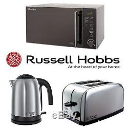 Russell Hobbs Silver Stainless Steel 20L Microwave Kettle 2 Slot Toaster Set NEW