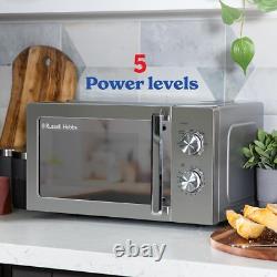 Russell Hobbs Stainless Steel Microwave 20 Litre 800W Solo Manual, 5 Power Levels