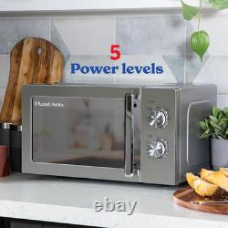 Russell Hobbs Stainless Steel Microwave 20 Litre 800W Solo Manual with 5 Power L