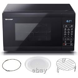 SHARP 800W Compact Digital Microwave 20L With 1000W Grill, Touch Control, Black
