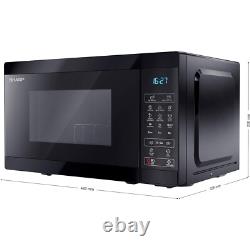 SHARP 800W Compact Digital Microwave 20L With 1000W Grill, Touch Control, Black