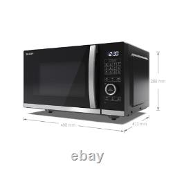 SHARP Flatbed Microwave Oven 900W 25L 1000W Grill 10 Power Level YC-QG254AU-B