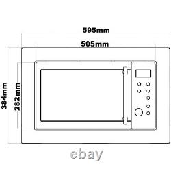 SIA Black 25L Integrated Built in 900W Digital Timer Microwave Oven BIM25BL