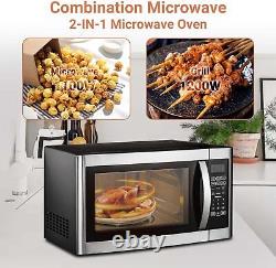 SMAD 1100W 42L Large Capacity Microwave oven with 1200W Grill Black and Silver