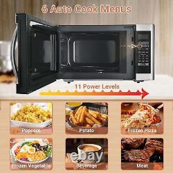SMAD 1100W 42L Large Capacity Microwave oven with 1200W Grill Black and Silver