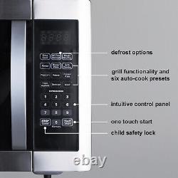 SMAD 1100W 42L Large Capacity Microwave oven with Grill Easy Clean Grey Cavity